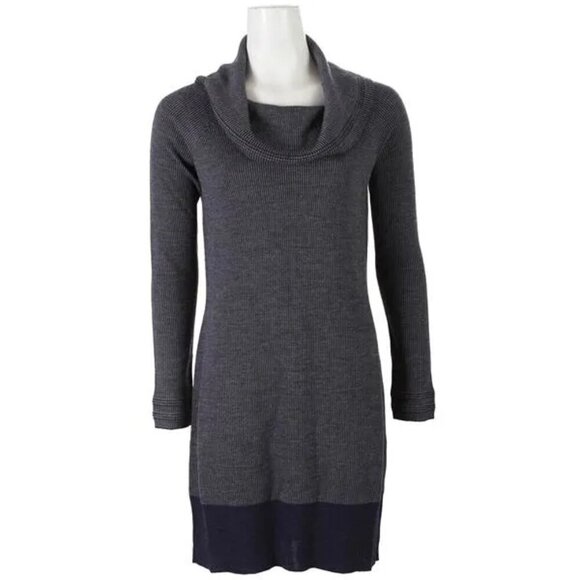 Toad & Co - Uptown Cowl Neck Ribbed Merino Sweater Dress in Navy, size Small - Picture 12 of 12